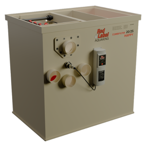 alt="Red Label Happy Combi Filter for koi ponds, a high-performance alternative to Filtreau, Profidrum, Absolute Koi, Perfect Ponds, Shirley Aquatics, and Burton Drums"