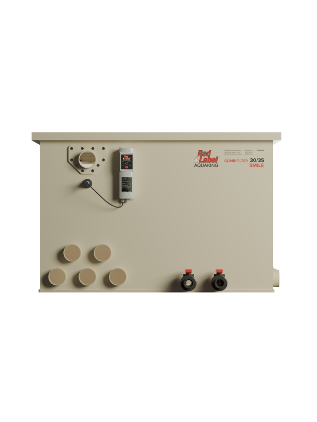"AquaKing Red Label 35/40 Combi Filter – professional drum filter with 80W UVC unit for large koi ponds"